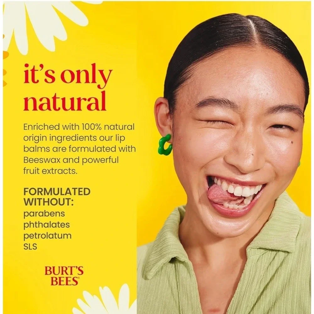 Burt's Bees 100% Natural Lip Balm, Wild Cherry and Vanilla Bean Blister pk of 5